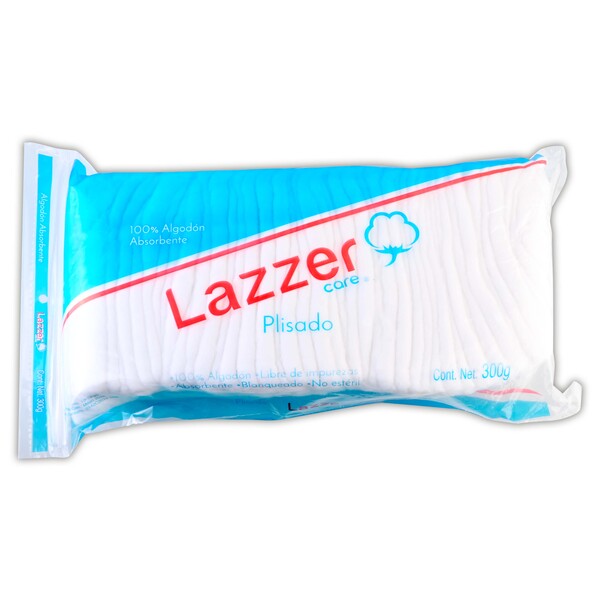 ALGODÓN ABSORBENTE PLISADO (Lazzer Care) Bolsa c/300 G.