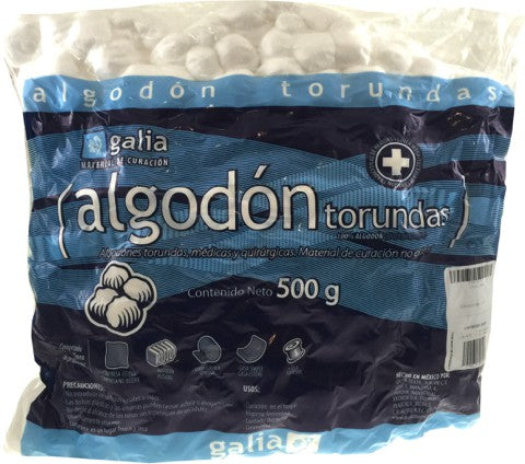 ALGODON TORUNDAS (Galia) Bolsa c/500 G.
