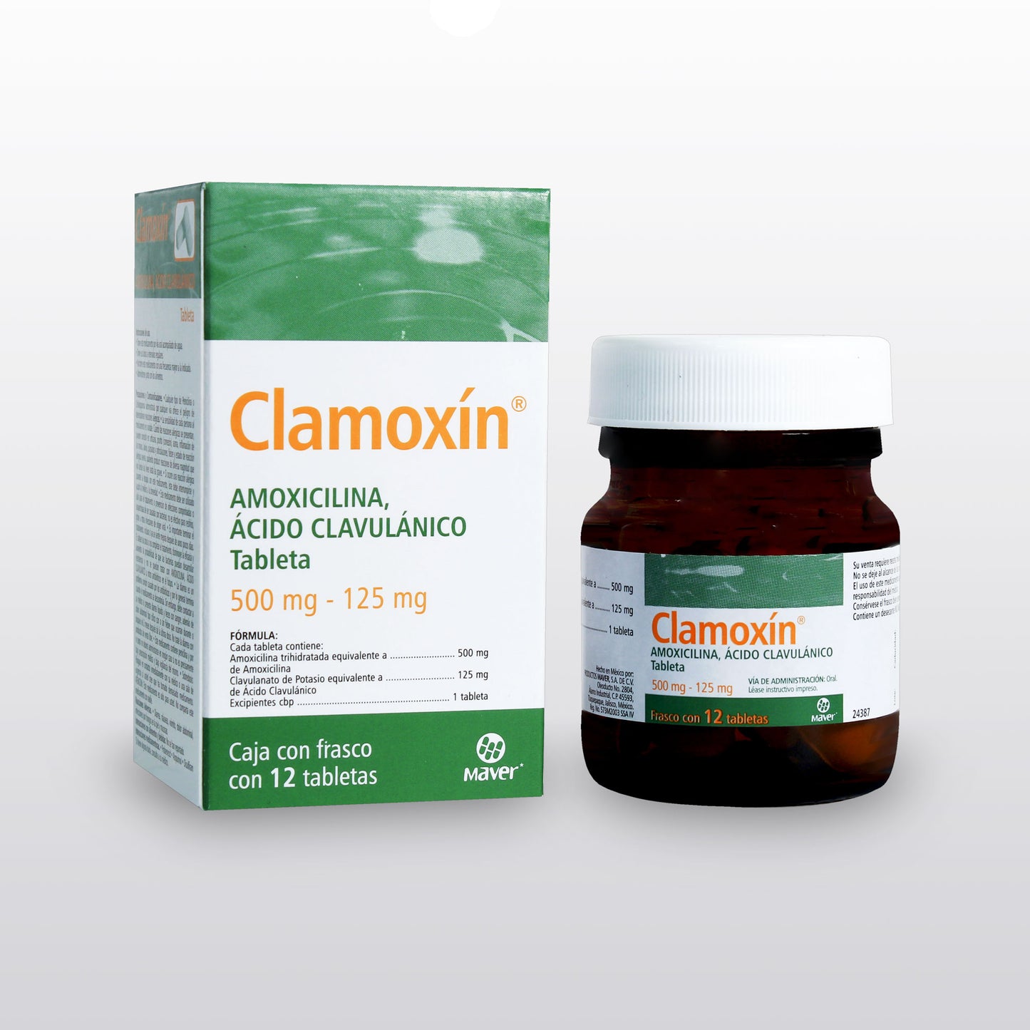 CLAMOXÍN c/12 TABS. 500/125 MG.