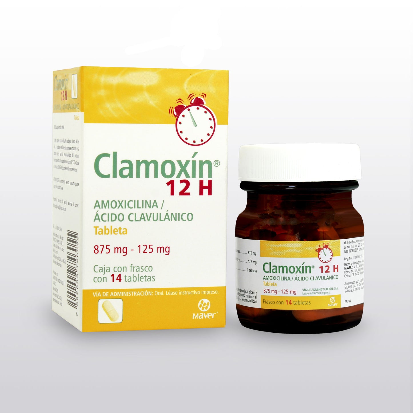 CLAMOXÍN 12H c/14 TABS. 875/125 MG.