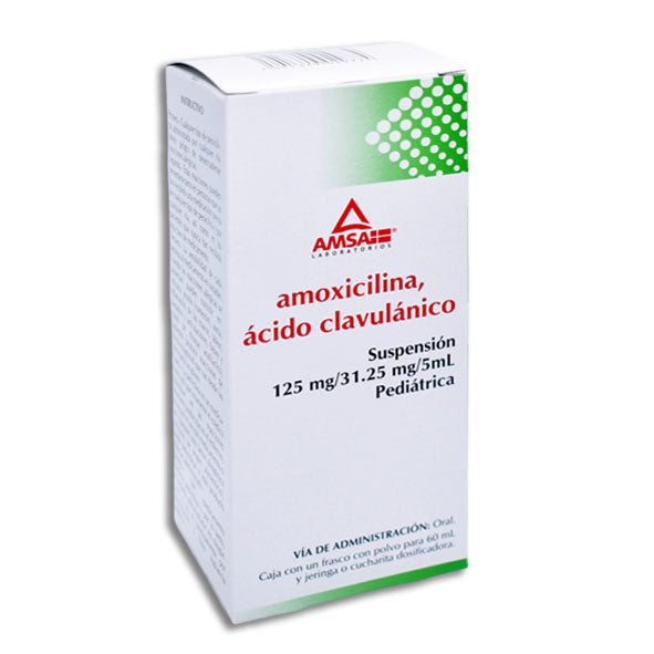 AMOXICILINA/ÁCIDO CLAVULÁNICO (Amsa) SUSP. Ped. Fco. 60 ML. 125-31.25 MG/5 ML.
