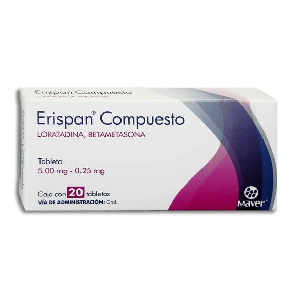 ERISPAN Compuesto c/20 TABS. 5/0.25 MG