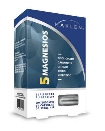 5 MAGNESIOS (Maklen) c/30 CAPS. 1 G.