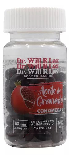 ACEITE DE GRANADA CON OMEGAS 5 (Dr. Will R. Lax) c/60 CAPS. 750 MG.
