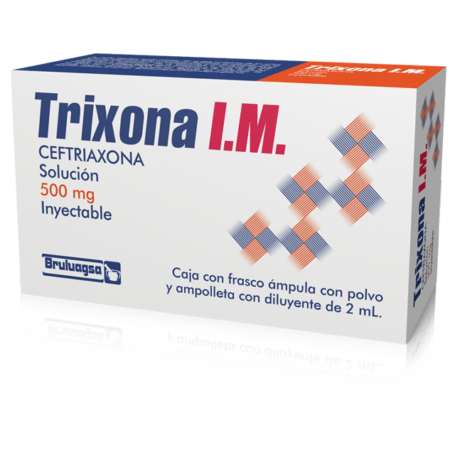 TRIXONA I.M. Sol. Iny. c/1 FCO. AMP. 500 MG/2 ML.