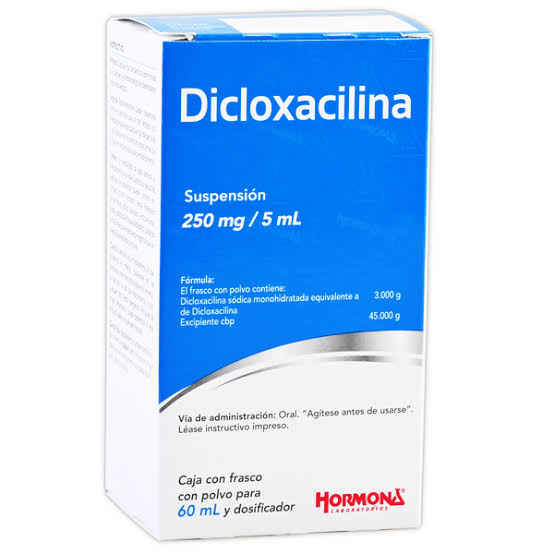DICLOXACILINA (Hormona) SUSP. Fco. 60 ML. 250 MG/5 ML.