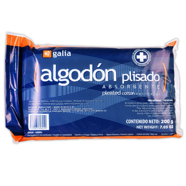 ALGODÓN ABSORBENTE PLISADO (Galia) Bolsa c/200 G.