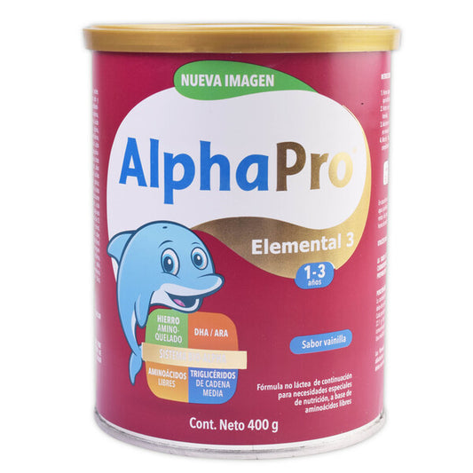 ALPHAPRO ELEMENTAL 3 (1-3 Años) LECHE en POLVO Lata c/400 G.