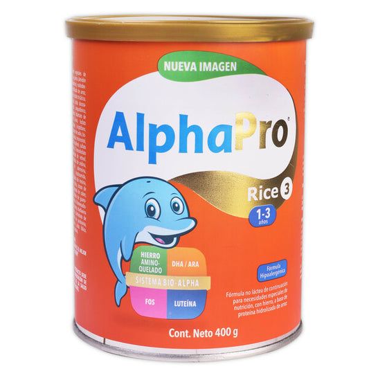 ALPHAPRO RICE 3 (1-3 Años) LECHE en POLVO Lata c/400 G.