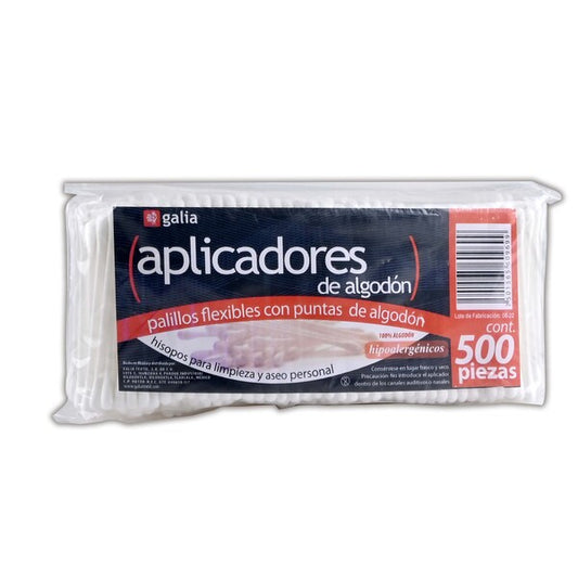 APLICADORES DE ALGODÓN (Galia) Bolsa c/500 Pzs.