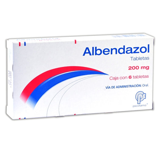 ALBENDAZOL (Psicofarma) c/6 TABS. 200 MG.