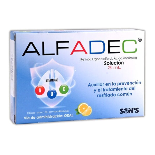 ALFADEC Sol. Oral c/5 AMPTAS. 3 ML. 6000 UI/1200 UI/499.65 MG.