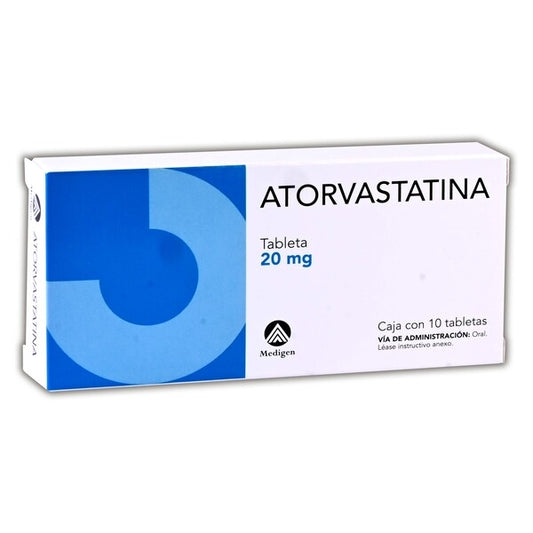 ATORVASTATINA (Medigen) c/10 TABS. 20 MG.