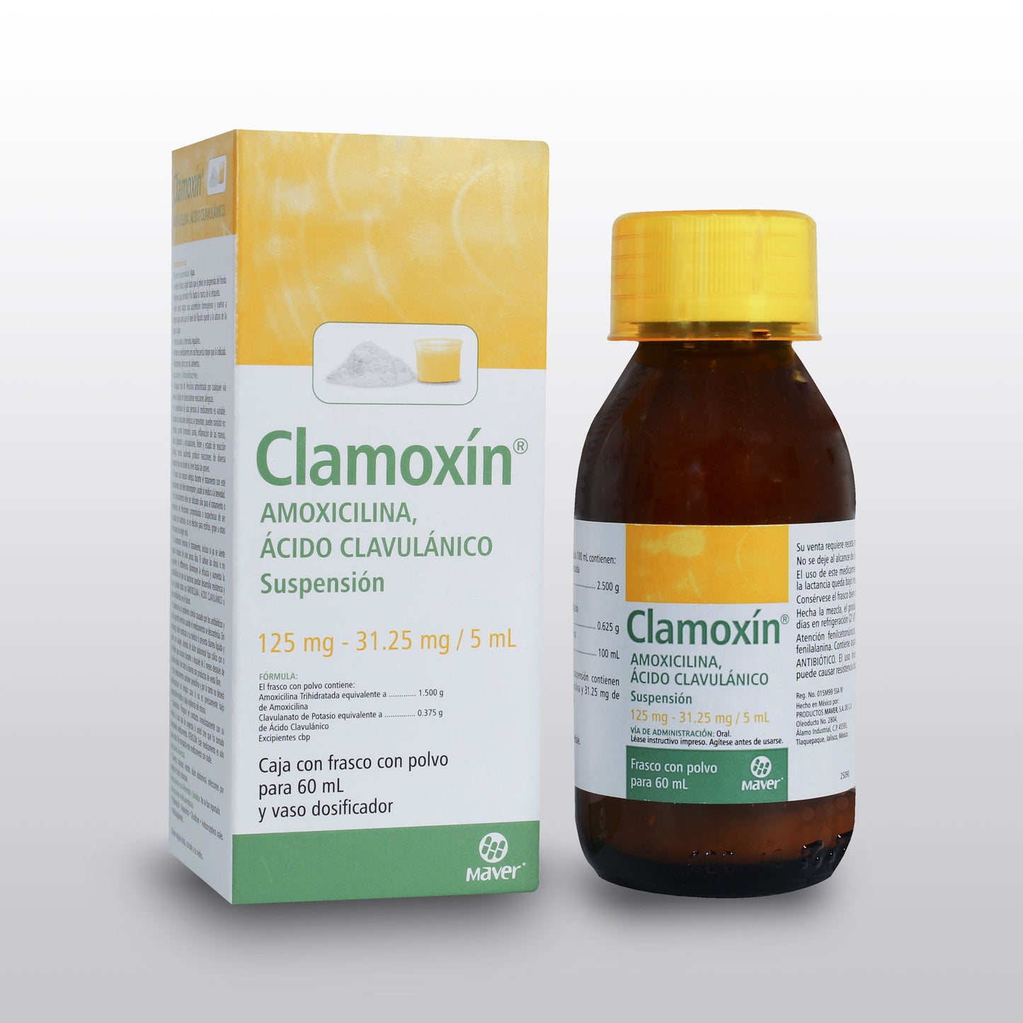 CLAMOXÍN SUSP. Fco. 60 ML. 125-31.25 MG/5 ML.