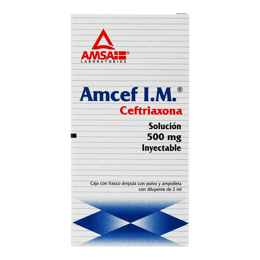 AMCEF I.M. Sol. Iny. c/1 FCO. AMP. 500 MG/2 ML.