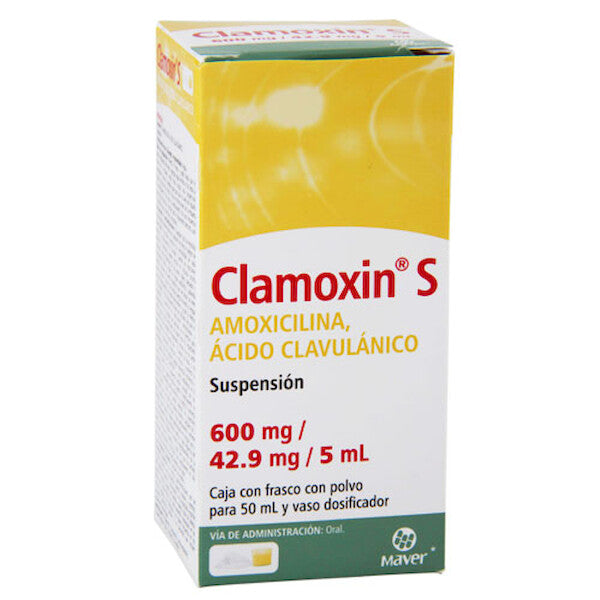 CLAMOXÍN-S SUSP. Fco. 50 ML. 600-42.90 MG/5 ML.