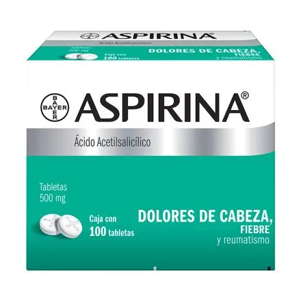 ASPIRINA c/100 TABS. 500 MG.