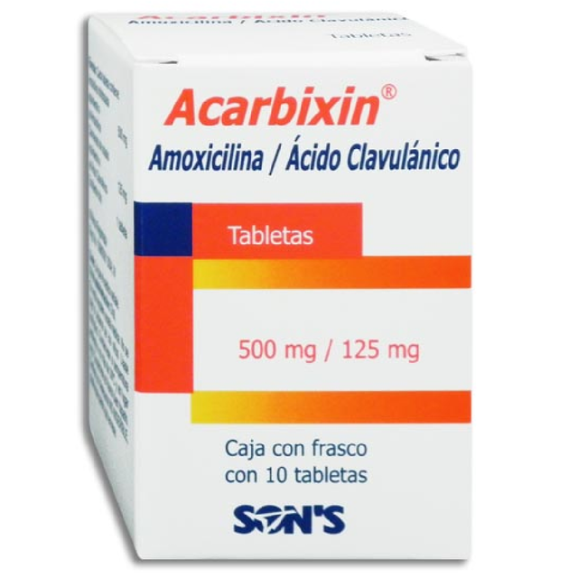 ACARBIXIN c/10 TABS. 500/125 MG.