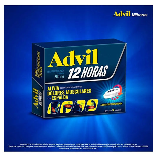 ADVIL 12 HORAS c/ 6 TABS. L.P. 600 MG.