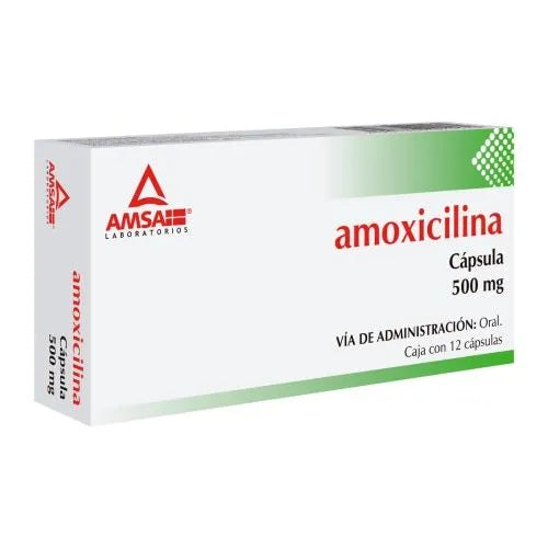 AMOXICILINA (Amsa) c/12 CAPS. 500 MG.