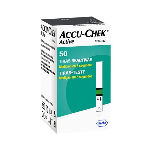 ACCU-CHEK ACTIVE Tiras Reactivas p/Glucosa Cja. c/50 Pzs.