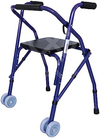 ANDADERA ROLLATOR SENCILLA PLGBLE ALT AJUST c/RDAS. (Azul)