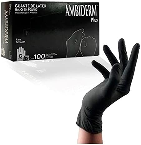 AMBIDERM Plus GUANTE LTX EXPLORACIÓN NEGRO No Estéril GDE. c/100 Pzs.