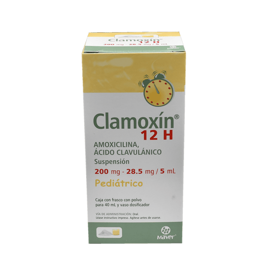 CLAMOXÍN 12H SUSP. Pediátrico Fco. 40 ML. 200-28.5 MG/5 ML.