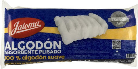 ALGODON ABSORBENTE PLISADO (Jaloma) Bolsa c/100 G.