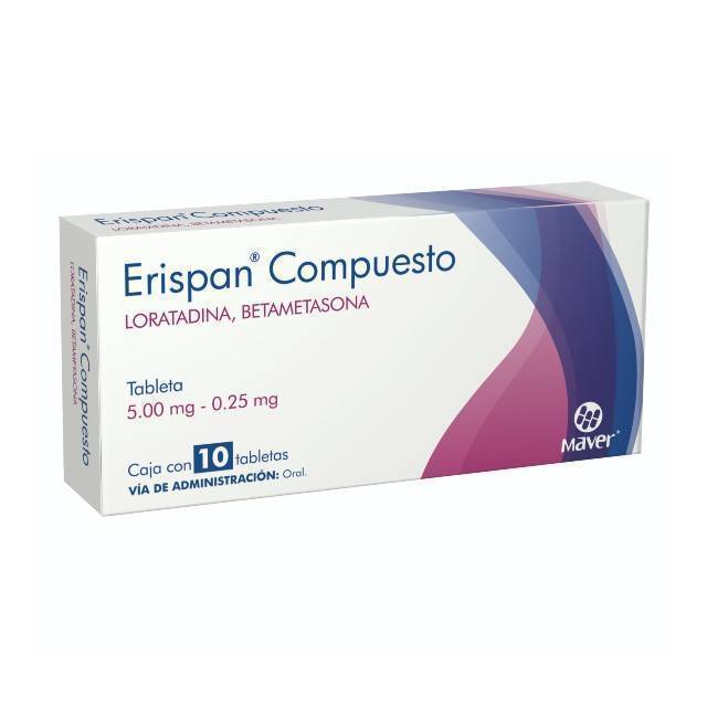 ERISPAN Compuesto c/10 TABS. 5/0.25 MG.