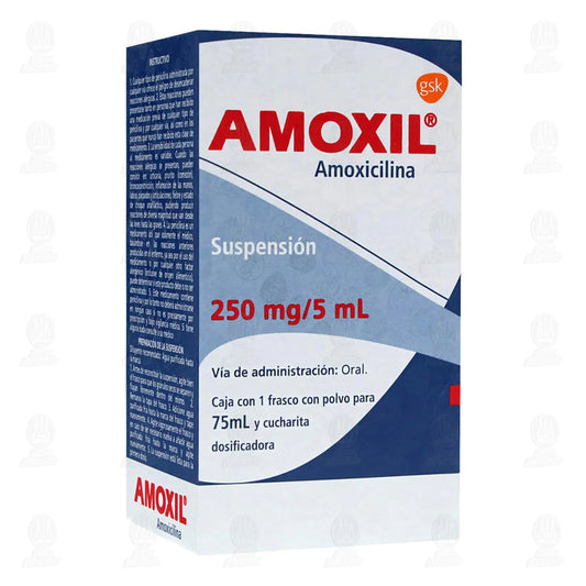 AMOXIL SUSP. Fco. 75 ML. 250 MG/5 ML.