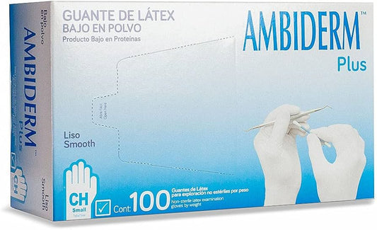 AMBIDERM Plus GUANTE LTX EXPLORACIÓN AZUL No Estéril CH. c/100 Pzs.