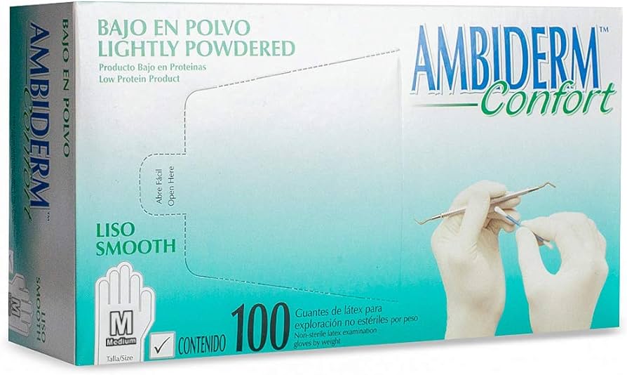 AMBIDERM Confort GUANTE LTX EXPLORACIÓN NATURAL No Estéril MED. c/100 Pzs.