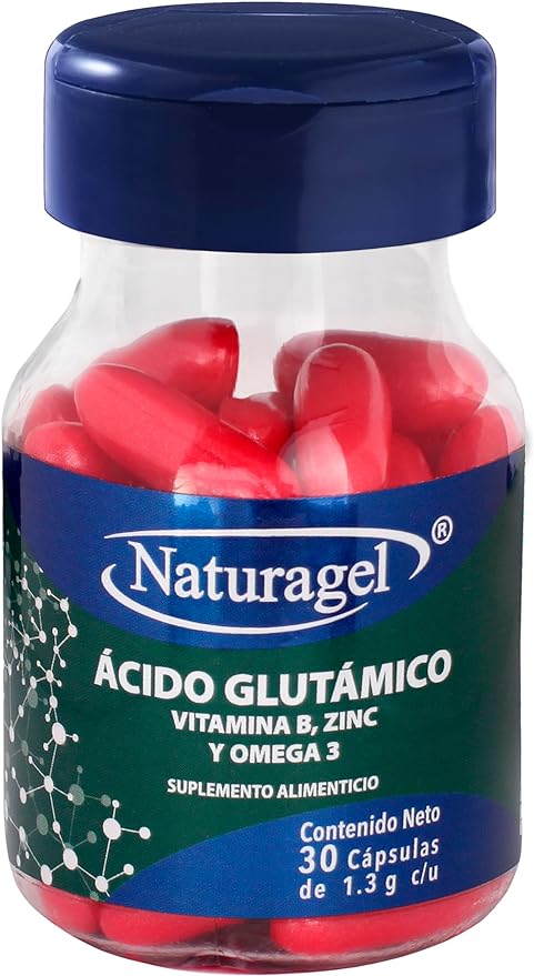 ÁCIDO GLUTÁMICO/VIT. B/ZINC y OMEGA-3 c/30 CAPS. 1.3 G.