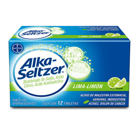 ALKA-SELTZER c/12 TABS. EFERVS. Sab. Lima-Limón 1.700/1.0/0.325 G.