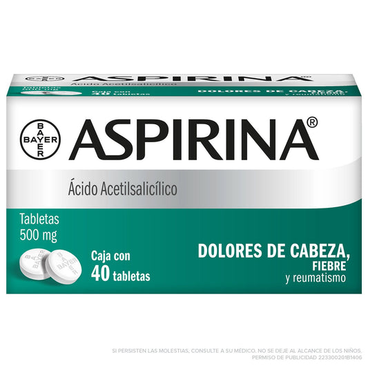 ASPIRINA c/ 40 TABS. 500 MG.