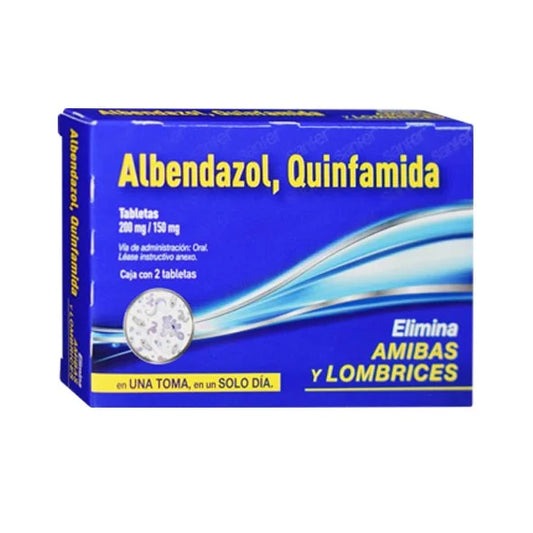 ALBENDAZOL/QUINFAMIDA (Sanfer) c/2 TABS. 200/150 MG.