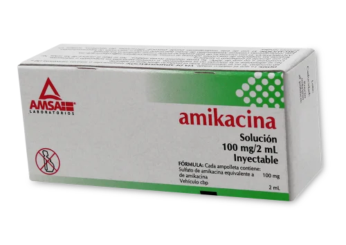 AMIKACINA (Amsa) Sol. Iny. c/2 AMPTAS. Plástico 100 MG/2 ML.