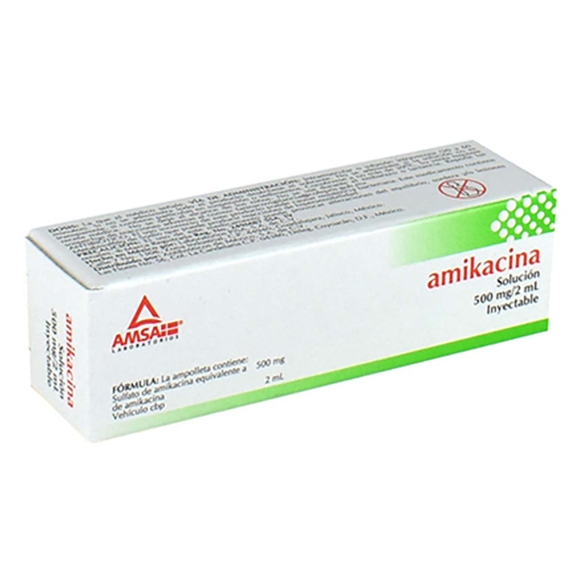 AMIKACINA (Amsa) Sol. Iny. c/1 AMPTA. 500 MG/2 ML.