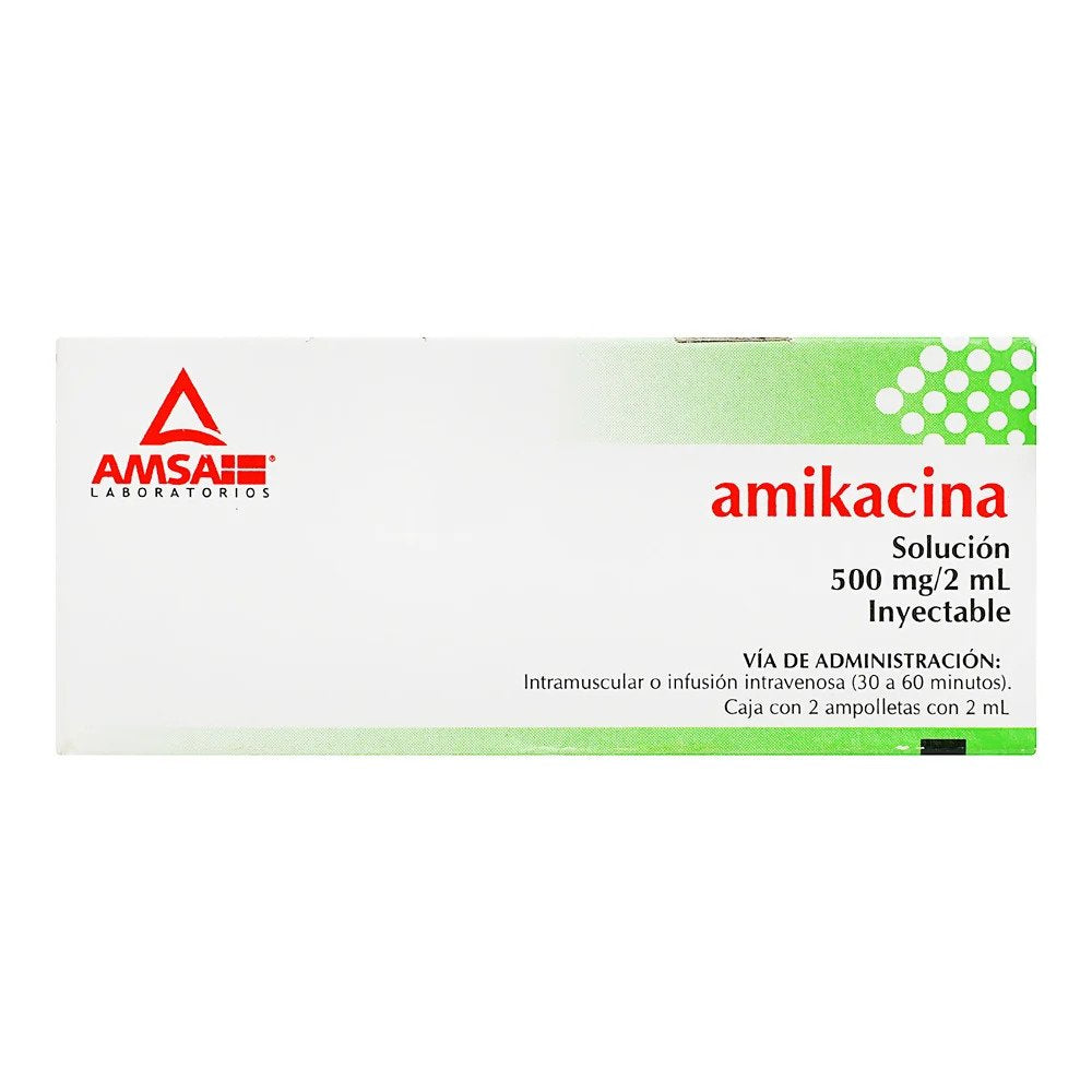 AMIKACINA (Amsa) Sol. Iny. c/2 AMPTAS. 500 MG/2 ML.