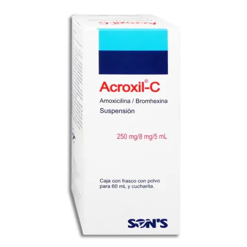 ACROXIL-C SUSP. Fco. 60 ML. 250-8 MG/5 ML.