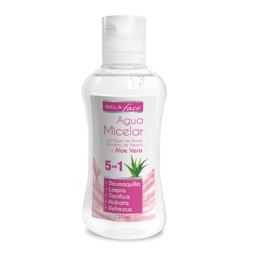 AGUA MICELAR (Agua de Rosas/Exto. Pepino/Aloe Vera) 5en1 (Belabel) Fco. 120 ML.