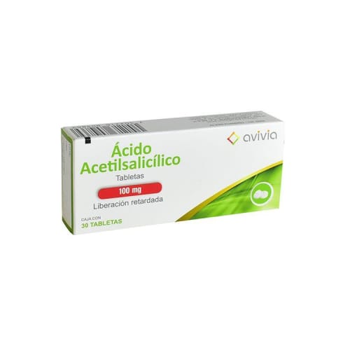 ÁCIDO ACETILSALICÍLICO (Avivia) c/30 TABS. L.R. 100 MG.