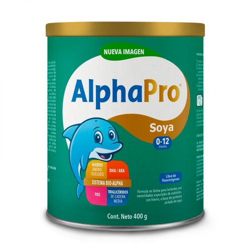 ALPHAPRO SOYA (0-12 Meses) LECHE en POLVO Lata c/400 G.