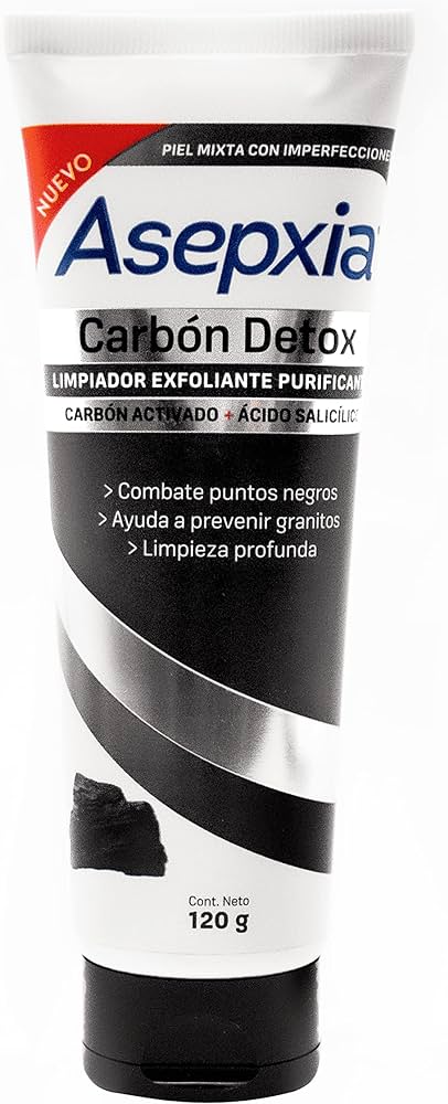 ASEPXIA Carbón Detox LIMP. EXFTE. PURFNTE. Crema Tubo c/120 G.