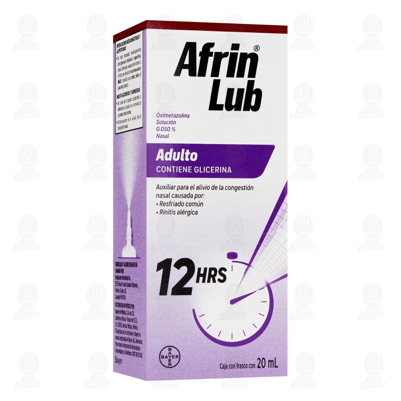 AFRIN LUB Sol. Nasal 0.050% 12 HRS. ADULTO Fco. Atomizador 20 ML.