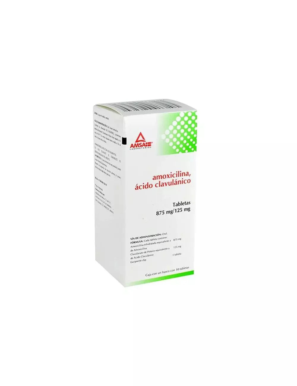 AMOXICILINA/ÁCIDO CLAVULÁNICO (Amsa) c/10 TABS. 875/125 MG.