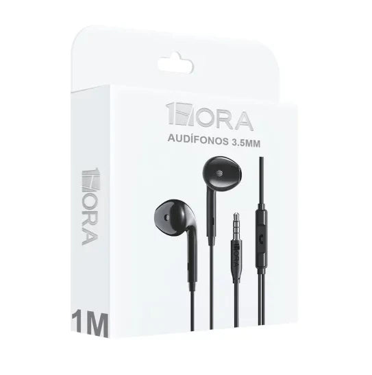 AUDÍFONOS ALÁMBRICOS Extra Bass (1 Hora) Mod. AUT122 Col. Negro.