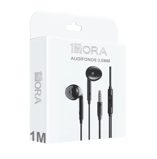 AUDÍFONOS ALÁMBRICOS Extra Bass (1 Hora) Mod. AUT122 Col. Negro.