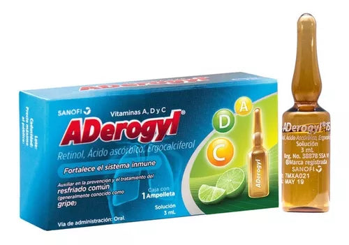 ADEROGYL Sol. Ingerible c/1 AMPTA. 3 ML. 6000 UI/1200 UI/499.65 MG.